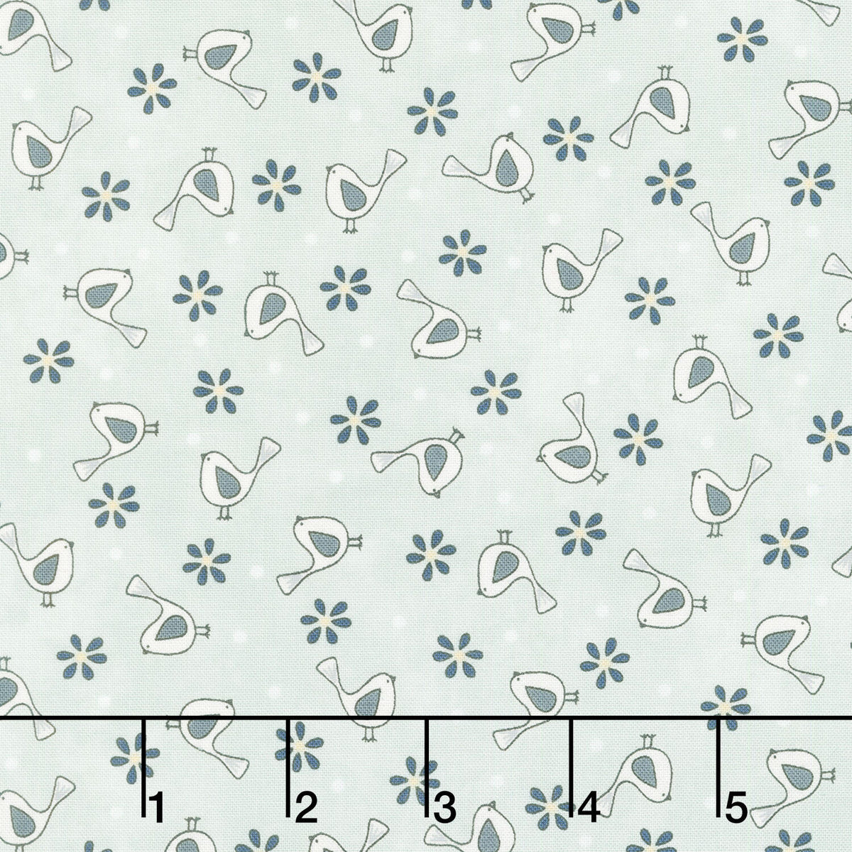Friendship Garden - Little Birds Light Blue Yardage