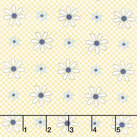 Friendship Garden - Daisy Check Yellow Yardage