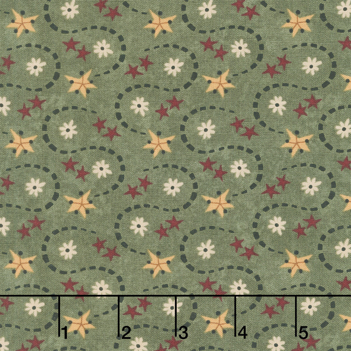 Hearth and Home - Star Wave Green Yardage