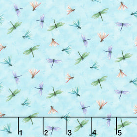 Happy Campers - Dragonflies Light Blue Yardage