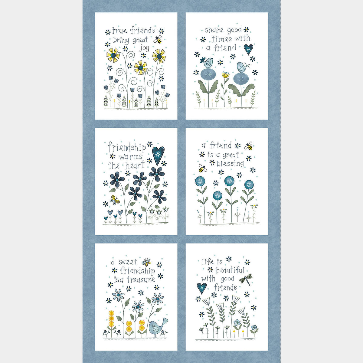 Friendship Garden - Friendship Blue Panel