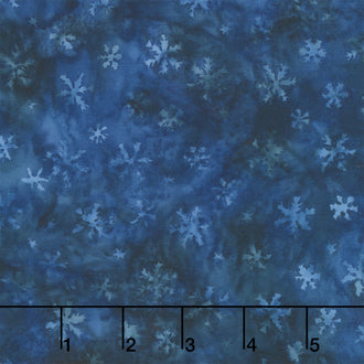 Snowfall Batiks - Snowflakes Blue Storm Yardage