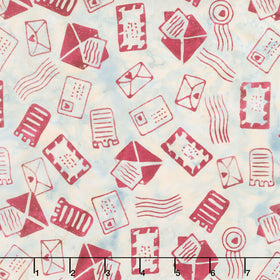 Missing You Batiks - Mail Multi White Blue Sky Yardage