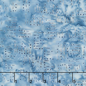 Missing You Batiks - Morse Code Words Blue Powder Blue Yardage