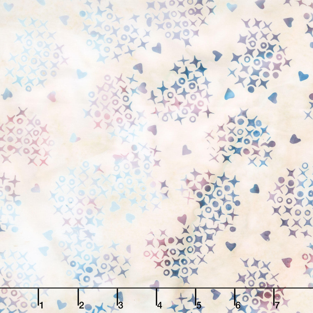 Missing You Batiks - Cross Stitch Hearts Neutral Snow Yardage