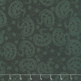 Boo Bash Batiks - Jack O Lantern Black Yardage