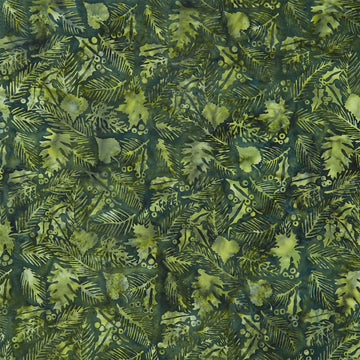 Autumn's Embrace Batiks - Hollyberries Fern Yardage