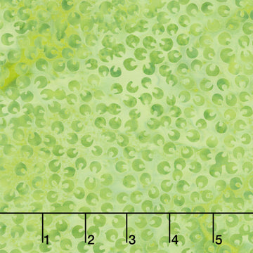 Posy Twist Batiks - Small Petals Green Lemon Lime Yardage