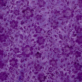 Springtime Bouquet Batiks - Flowers and Leaves Purple Wisteria Yardage