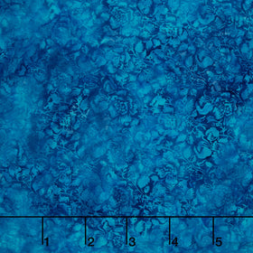 Springtime Bouquet Batiks - Medium Floral Blue Morning Glory Yardage