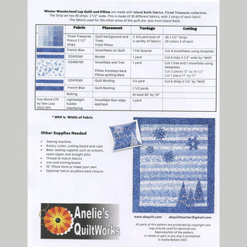 Winter Wonderland Quilt and Pillow Kit