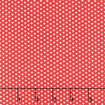 Aunt Grace Loves U - Mini Hearts Red Yardage