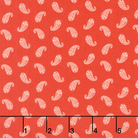 Bandana Bliss - Paisley Red Yardage