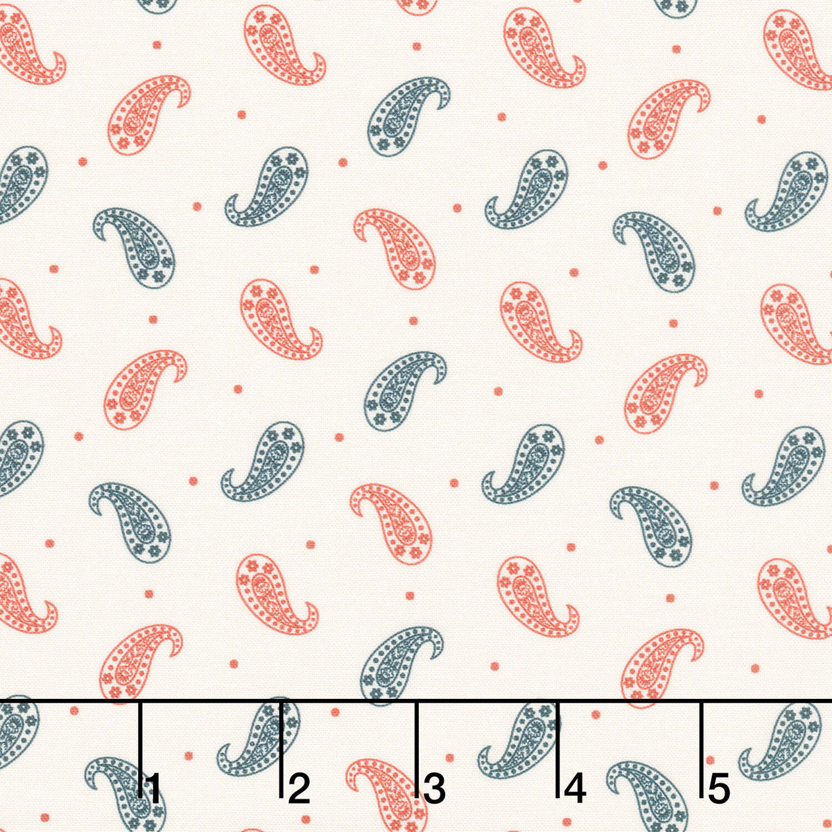 Bandana Bliss - Tossed Paisley Cream Yardage