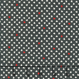 Be My Valentine - Hearts Black Yardage
