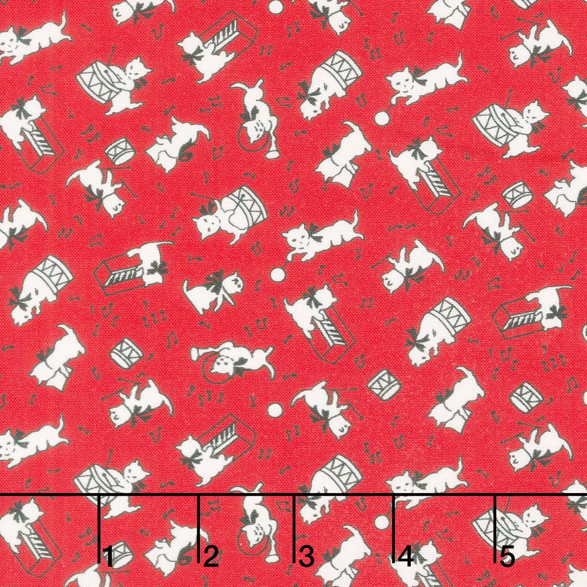 Aunt Grace Goes Bold - Cats Red Yardage