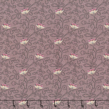 Plumberry Farm - Passion Flowers Mauve Yardage