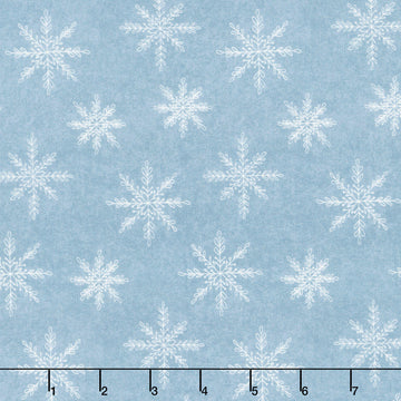 Friends & Flakes - Snowflake Blue Yardage