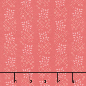 Love Letters - Leaves and Circles Red Yardage