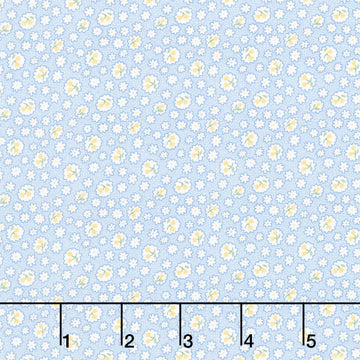 Aunt Grace Rock My Baby - Flower Blue Yardage