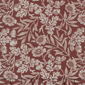 Oak Alley - Floral Red Yardage