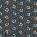 Oak Alley - Scroll Flower Navy Yardage