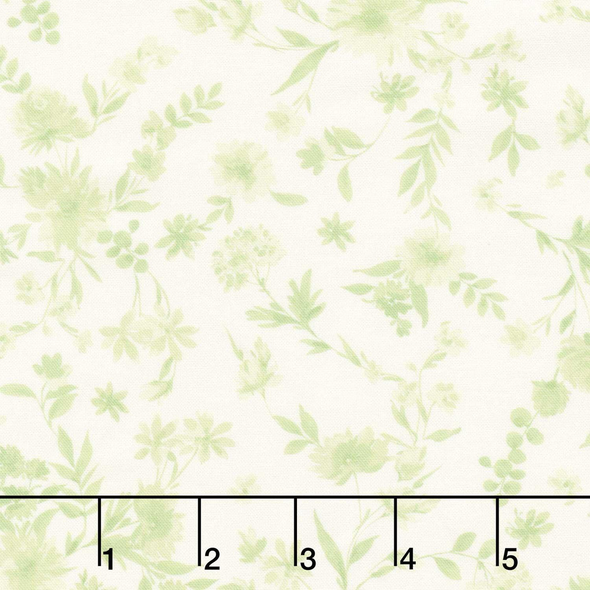 Buttercup & Blues - Viney Floral Lime Yardage