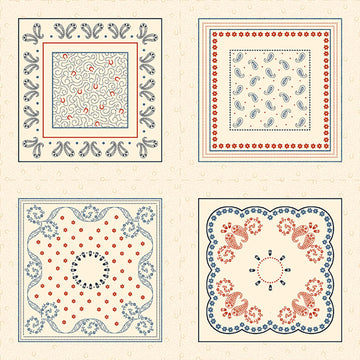 Bandana Bliss - Squares Cream Panel