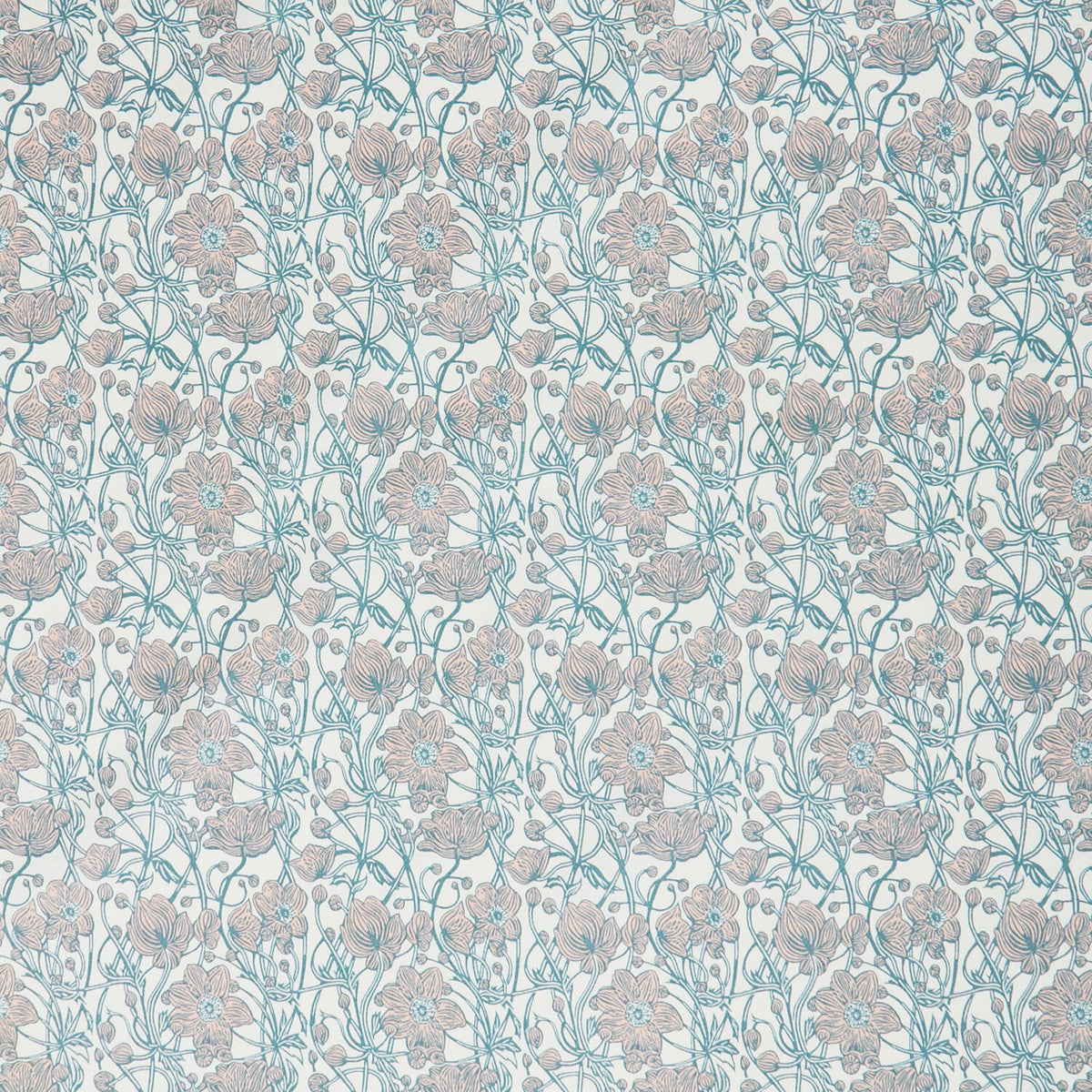 Cottage Flowers - Anemone Pink Yardage