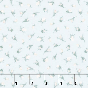 La Fleur Flannel - Buds Blue Yardage