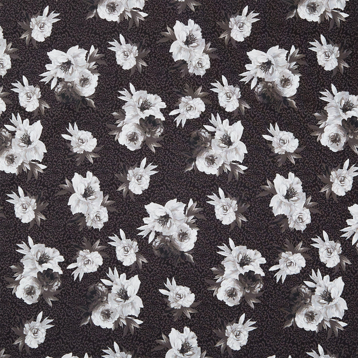 Moonlit Walk - Bouquets Black Yardage