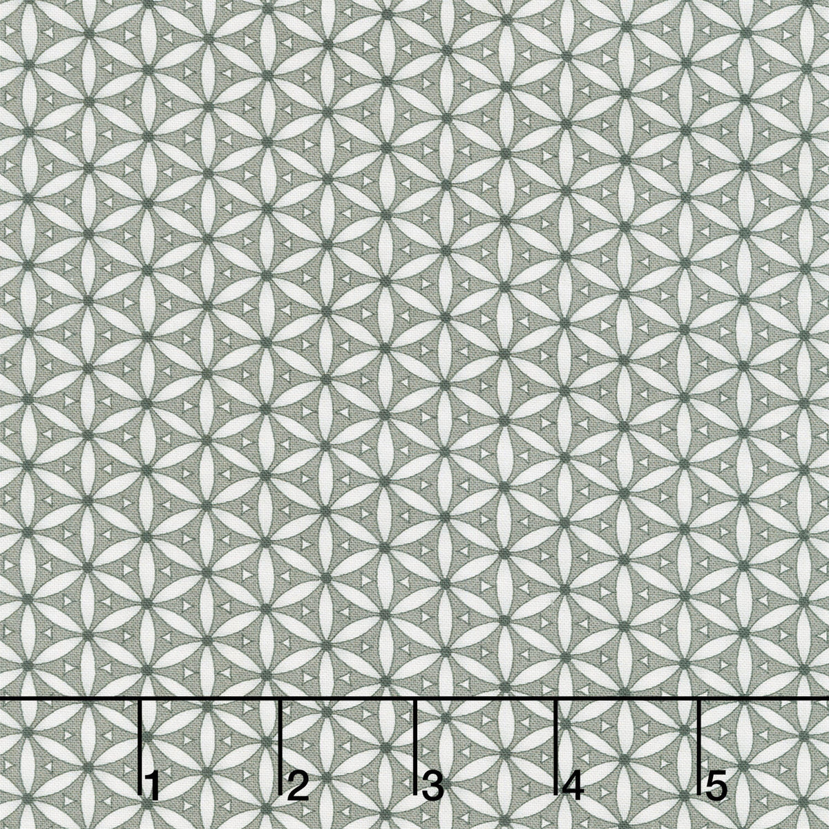 Moonlit Walk - Geo Pattern Grey Yardage