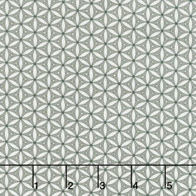 Moonlit Walk - Geo Pattern Grey Yardage