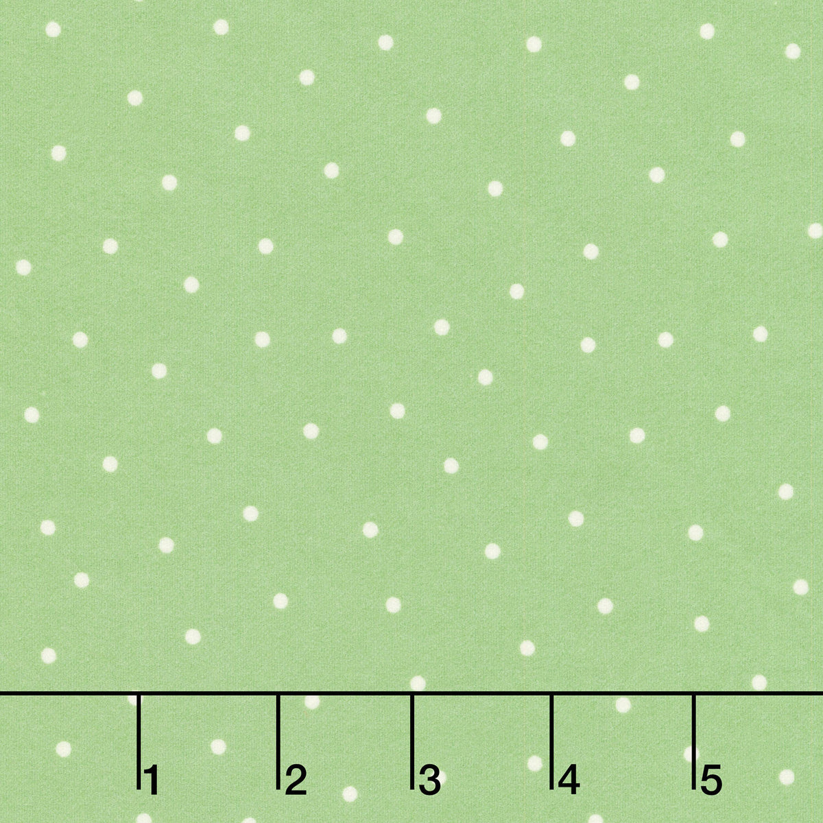 Kimberbell Basics Flannel - Small Dot Green/White Yardage