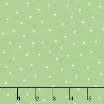 Kimberbell Basics Flannel - Small Dot Green/White Yardage