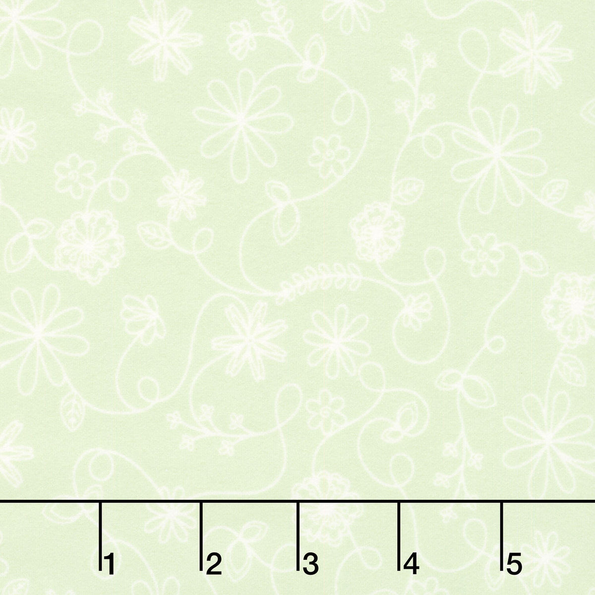 Kimberbell Basics Flannel - Swirl Floral Soft Green Yardage