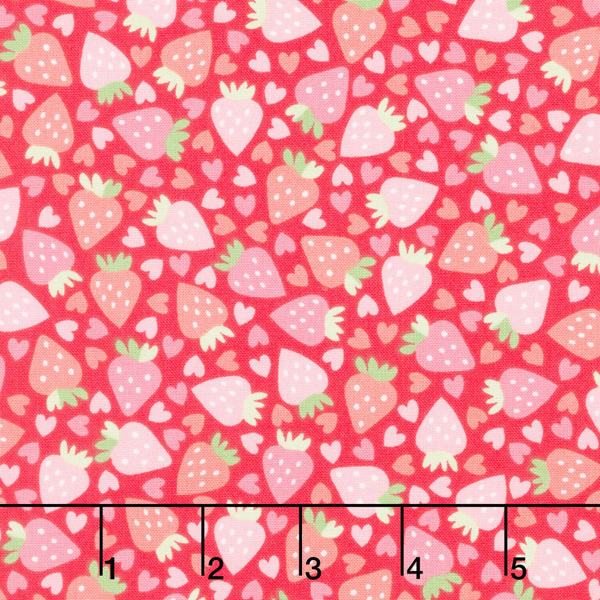 Sweet Shoppe - Strawberries and Hearts Red Yardage