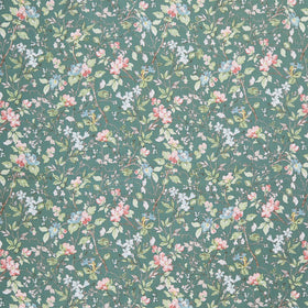 Terrace Blooms - Floral Branches Green Yardage