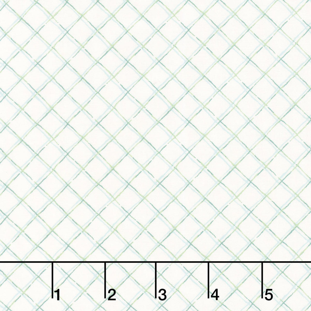 Terrace Blooms - Plaid Blue/ Off White Yardage