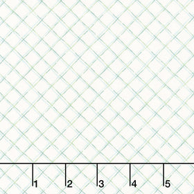 Terrace Blooms - Plaid Blue/ Off White Yardage