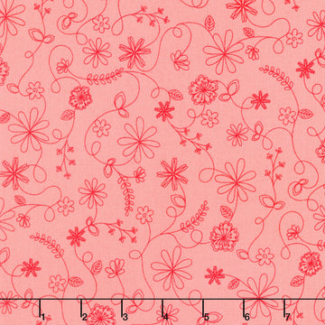 Kimberbell Basics - Swirl Floral Peach Yardage