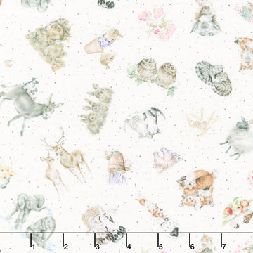 Together Is Better - Tossed Animals Cream Yardage