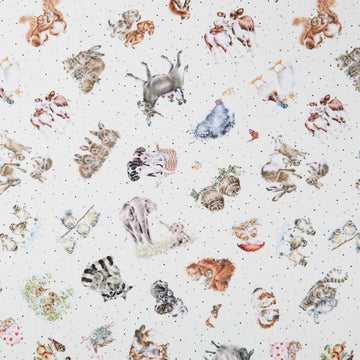 Together Is Better - Tossed Animals Minky Cream Yardage