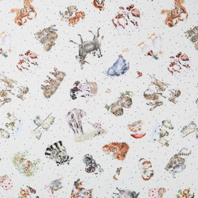 Together Is Better - Tossed Animals Minky Cream Yardage