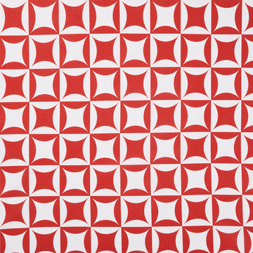 Colorblock Party Cheater Prints - Breezeway Red White 108" Wide Backing
