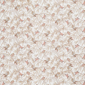 Meadow Blush - Birds and Butterflies White Yardage