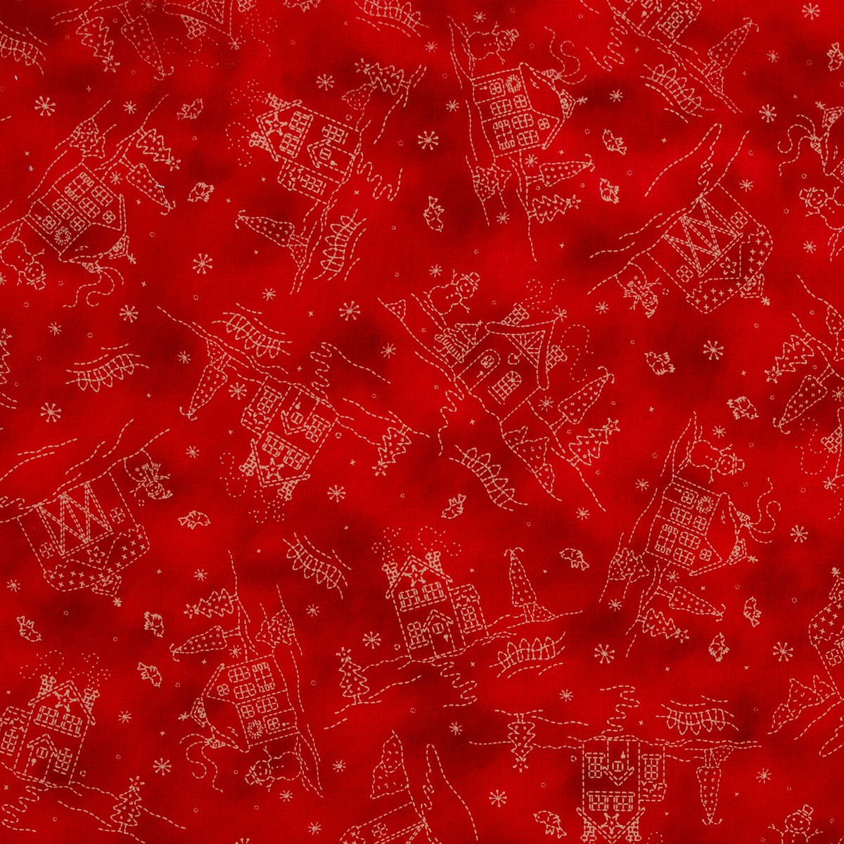 Christmastime - Cottages Red Yardage