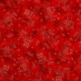 Christmastime - Cottages Red Yardage