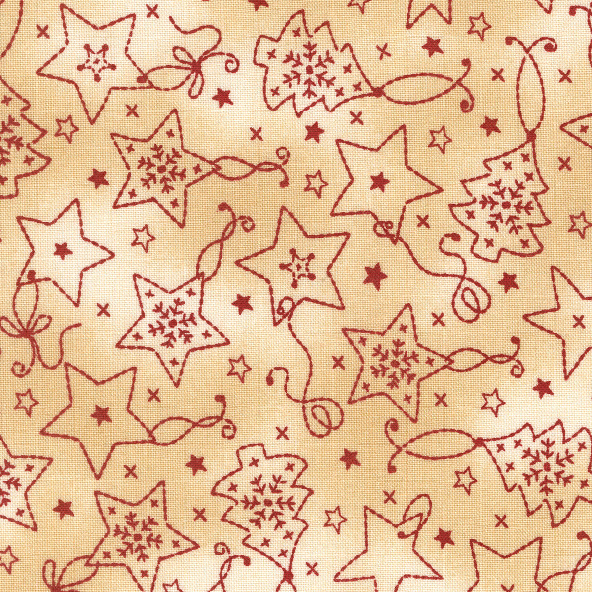 Christmastime - Ornaments Cream Red Yardage