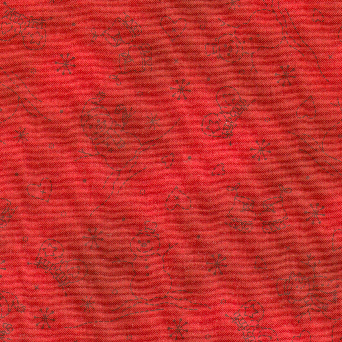 Christmastime - Snowmen Red Yardage